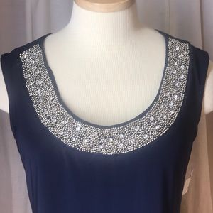 NWT R & M Embellished dress Navy blue SZ 8
